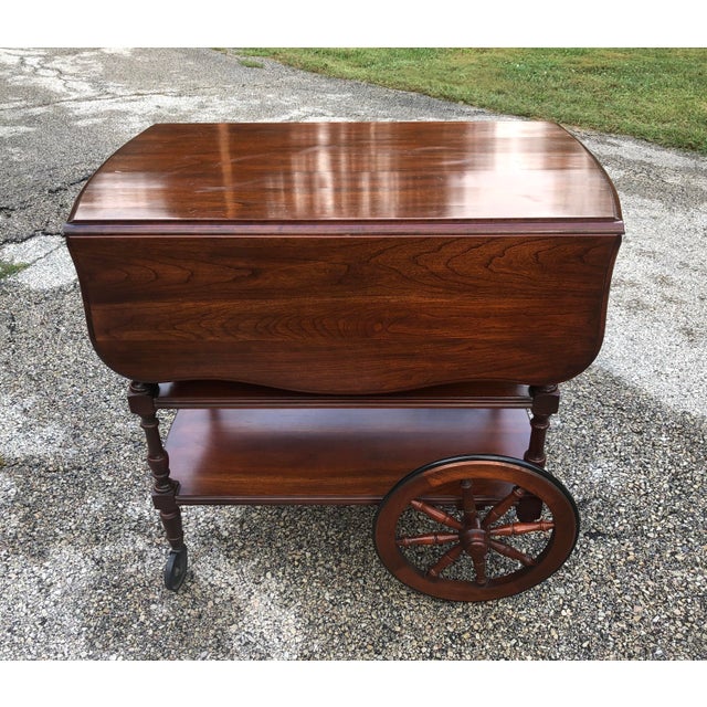 Vintage Pennsylvania House Cherry Drop Leaf Bar Cart Chairish