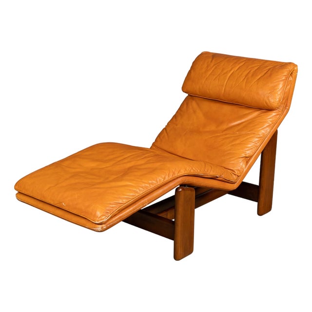 Italian Leather Periplo Chaise Longue by Tarcisio Colzani for Mobil Girgi, 1970s For Sale