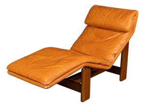 Italian Leather Periplo Chaise Longue by Tarcisio Colzani for Mobil Girgi, 1970s