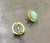 1960s Jade & 14k Gold Stud Earrings For Sale - Image 5 of 6