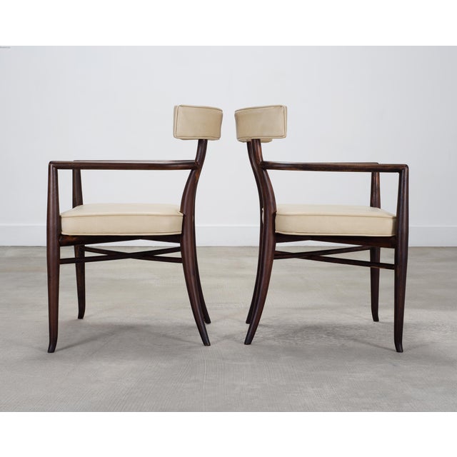 Wood Set of Four T. H. Robsjohn-Gibbings Klismos Dining Armchairs For Sale - Image 7 of 18