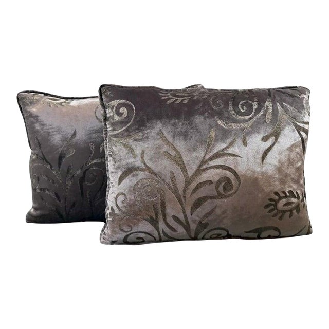Custom Rococo Silk Velvet Pillows by Nomi Textiles, Made in Usa For Sale