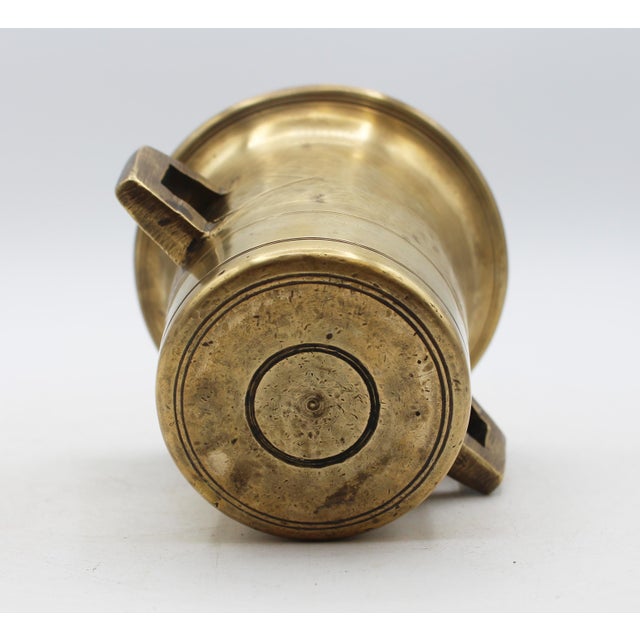 Late 19th Century European Brass Mortar and Pestle For Sale - Image 10 of 10