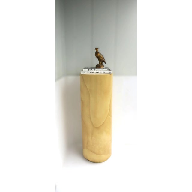 Postmodern Karl Springer Style Goatskin Parchment Pedestal Column, Modern Postmodern, 1970s 1980s For Sale - Image 3 of 12