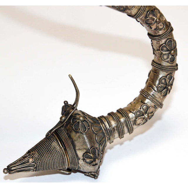 Asian Metal Filigree Opium Pipe, Silver Plate, Chinoiserie Style, 1920 For Sale - Image 9 of 17