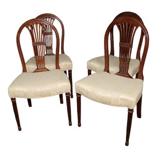 Hickory Chair Regency Style Carved Mahogany Dining Chairs - Set of 4 For Sale