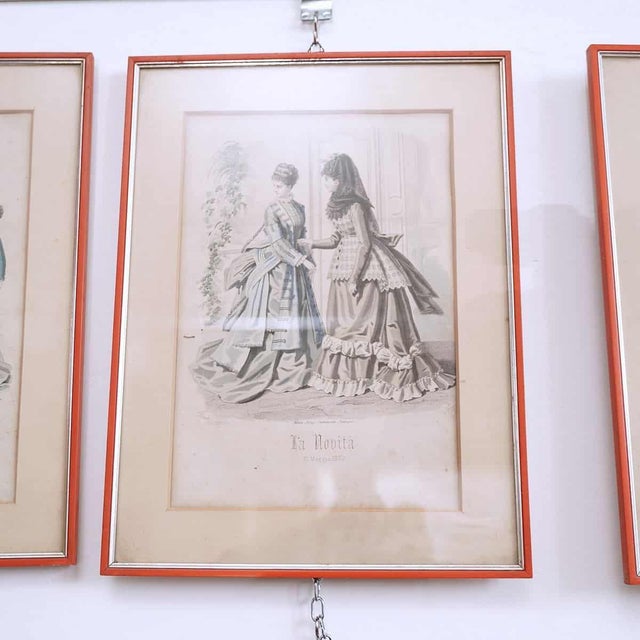 Figurative Composition, 18th Century, Watercoloured Woodcut, Set of 12 For Sale - Image 11 of 15