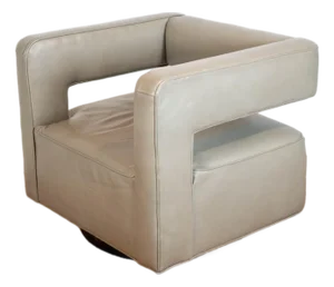 Restoration Hardware Drew Leather Swivel Chair