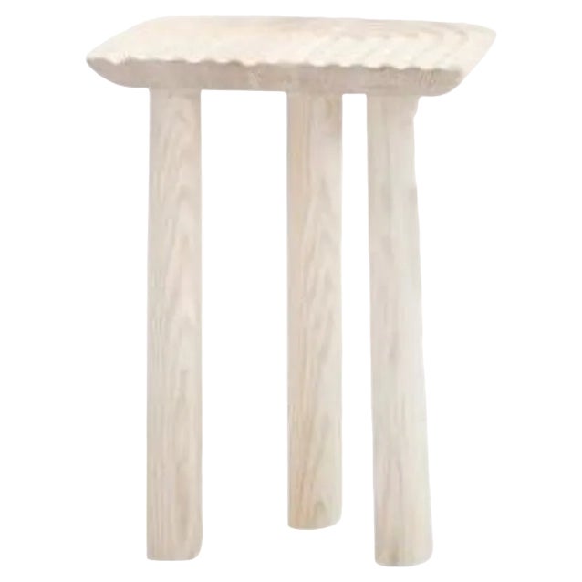 White Fingerprint Stool by Victor Hahner For Sale