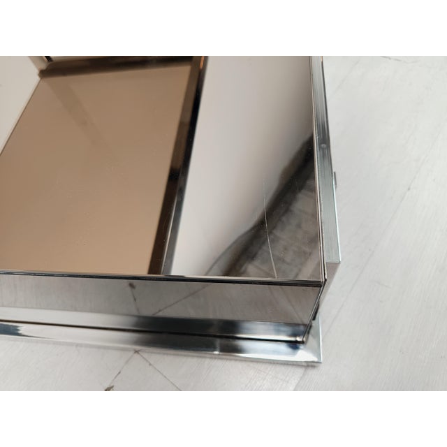 Vintage Chrome Mirrored Bedside Tables by Michel Pigneres, 1970s, Set of 2 For Sale - Image 9 of 18