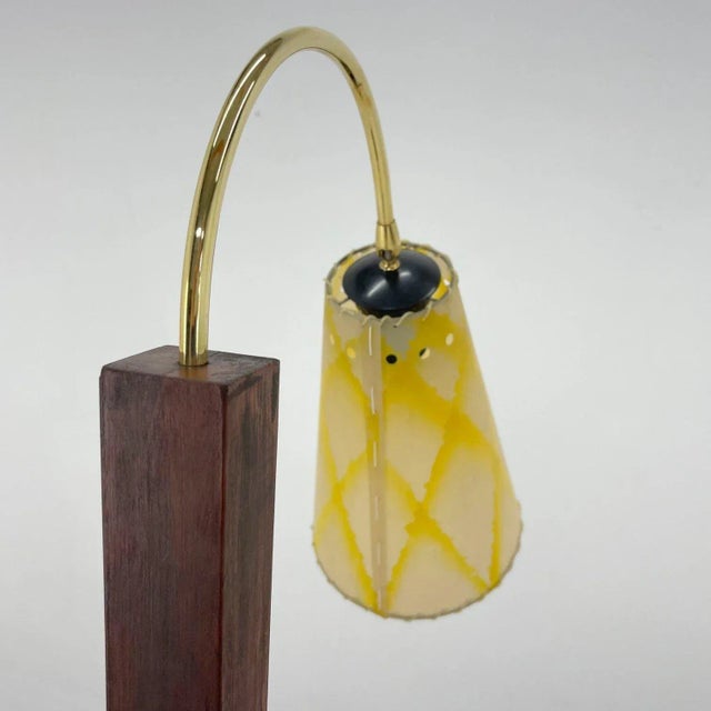 Wood & Brass Floor Lamp, Germany, 1950s For Sale - Image 6 of 11