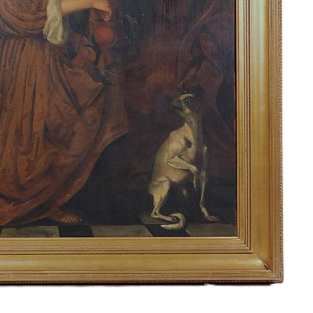 Adriaen Cornelisz. Beeldemaker (Rotterdam C. 1625-After 1701 the Hague) Portrait of a Youn Lady and Hound, Oil on Canvas For Sale - Image 4 of 7