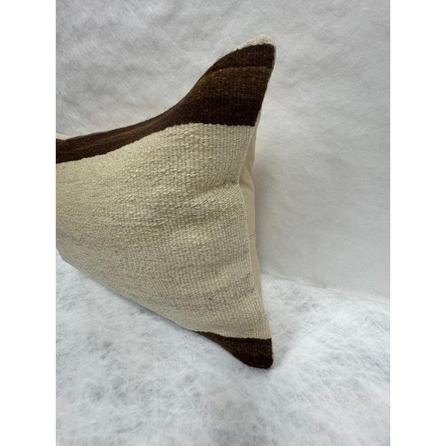 Contemporary Turkish Hemp Pillow Cushion Natural Beige Brown Pillow Cushion Cover 16" x 24" For Sale - Image 3 of 4