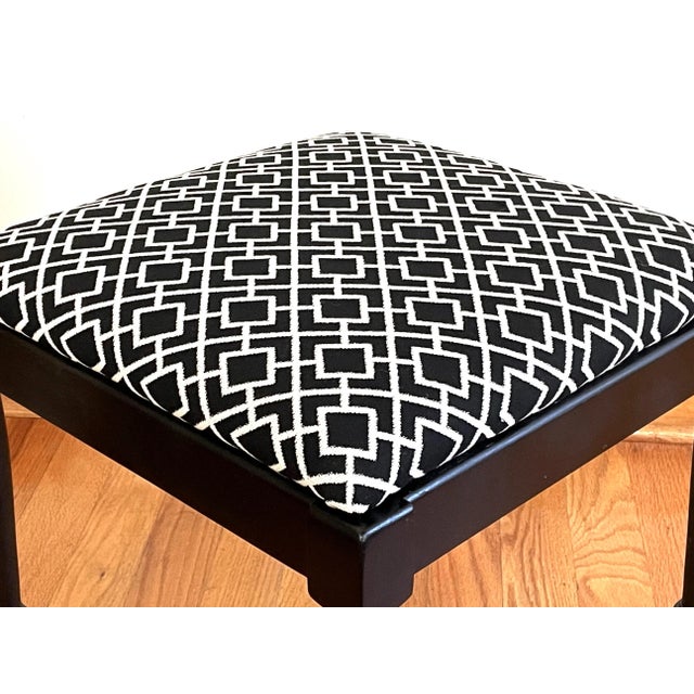 1970s Black & White Piano Bench For Sale - Image 5 of 10