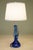 A visually dynamic and elegantly styled heavy solid Art Glass sculpture Marine Blue Swirl table lamp designed and produced...