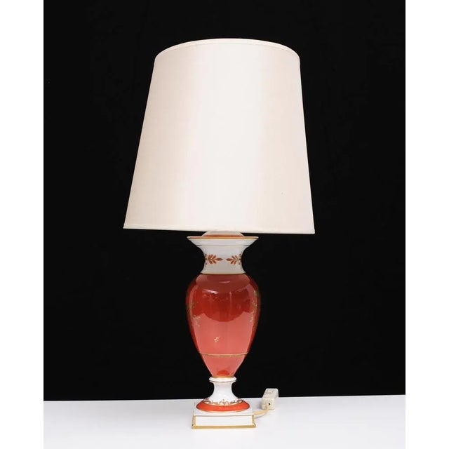 Red Porcelain Table Lamp, Germany, Dresden, 1910s For Sale - Image 8 of 10