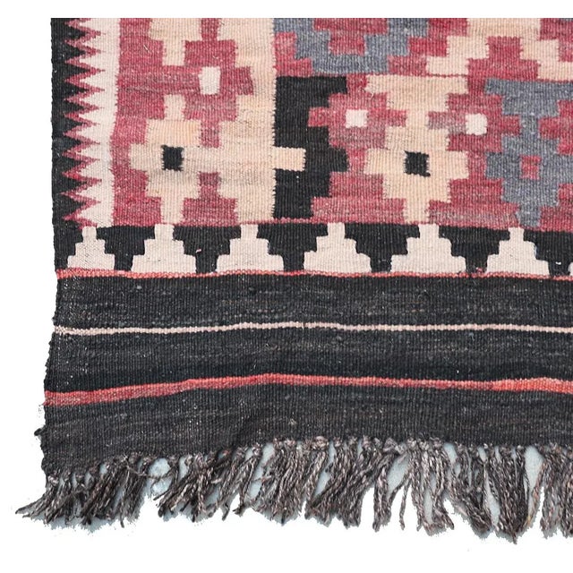 Arts & Crafts 1970s Earthtone Handwoven Vintage Afghan Maimana Kilim For Sale - Image 3 of 8