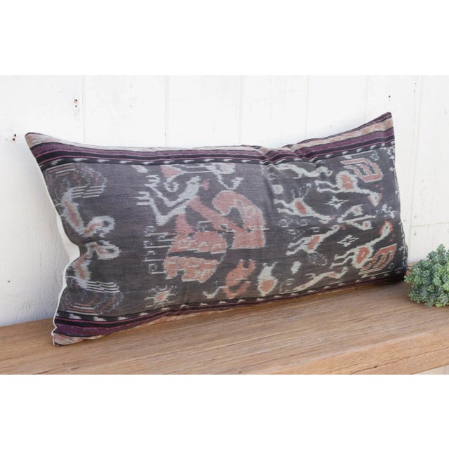 Abstract Bandar Antique Sumatran Ikat Pillow For Sale - Image 3 of 9