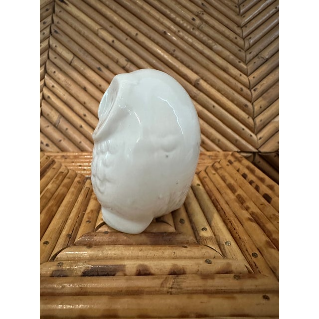 Vintage Petite White Porcelain Owl Sculpture From Patricia Moore Gallery in Aspen For Sale - Image 10 of 15