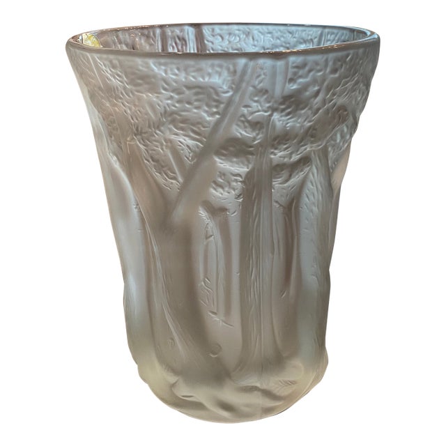 1970s Lalique Style Vase For Sale