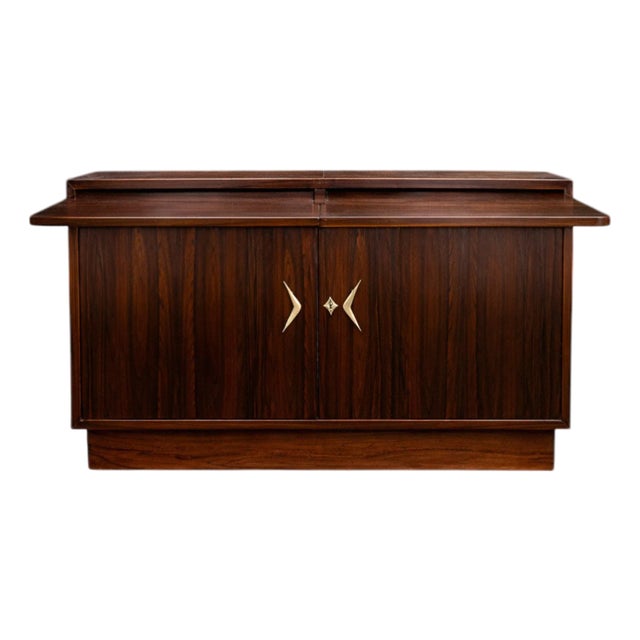 Brazilian Rosewood Sideboard / Bar With Pull-Out Trays by Ando — Brazil, 1950s For Sale
