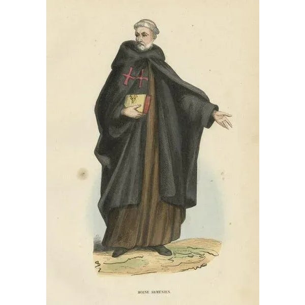 Tiron, Armenian Monk, 1845, Hand-Colored Print For Sale - Image 3 of 6