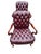 Late 20th Century Pair Red Chesterfield Tufted Leather Gooseneck Library Armchairs For Sale - Image 9 of 15