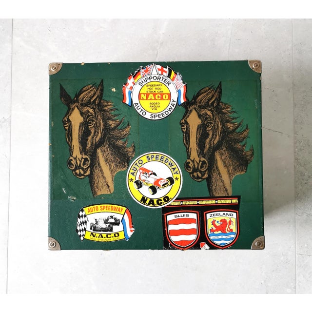 Metal Vintage Belgian Trunk, 1960s For Sale - Image 7 of 10