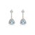 Art Deco Sparkling Aquamarine Diamond Wedding Dangle Earrings for Her- a Pair For Sale - Image 3 of 9