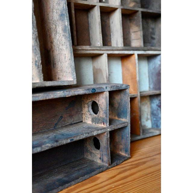 Large Industrial Wooden Compartmented Workshop Boxes, Set of 4 For Sale - Image 5 of 11