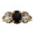 Mid 20th Century 14 Karat Yellow Gold Blue and White Sapphire Ring Size 6 For Sale