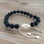 Contemporary 1990s David Yurman Authentic Estate Matte Onyx Beads Bracelet 6.6 - 8.5" Silver 8 Mm For Sale - Image 3 of 18