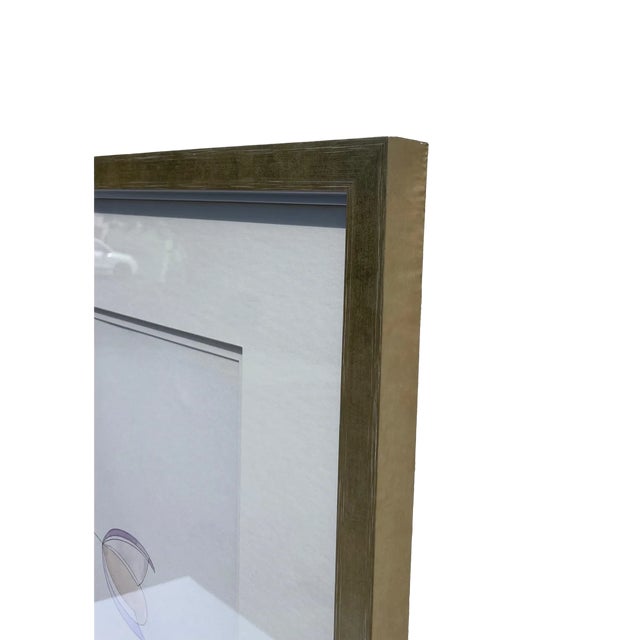 Paper "Blossoms" Contemporary Original Watercolor Painting on Paper, Framed For Sale - Image 7 of 8