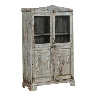 Antique Anglo-Indian Painted Teak Wood Armoire For Sale