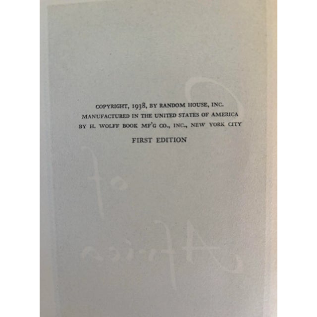 Paper Out of Africa 1938 First Edition by Isak Denesen Hardcover For Sale - Image 7 of 12