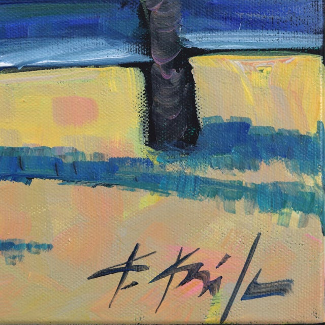 Sunset Vw Van - Original California Beach Acrylic Painting on Canvas by Kathleen Keifer For Sale - Image 4 of 9