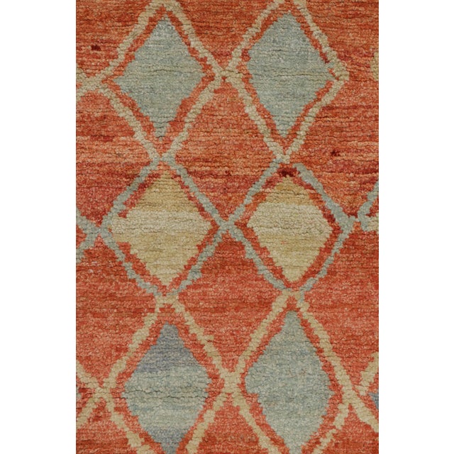 Moroccan Rug & Kilim’s Moroccan Style Rug in Rust With Geometric Patterns For Sale - Image 3 of 7