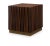 Monarch end tables from Century Furniture with Amara straight grain veneer and warm bronze finished metal base.