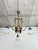 Art Nouveau 3-Arm Chandelier with Opal Iridescent Glass, 1960s For Sale - Image 3 of 15