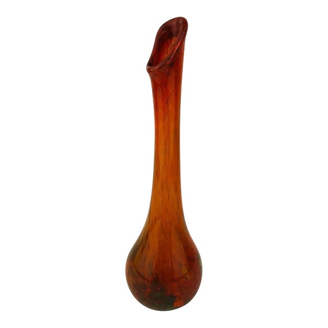 Murano Fratelli Toso Art Glass Flower Vase For Sale