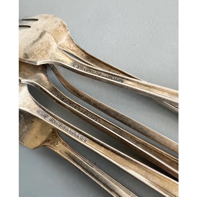 Metal Antique Silverplate Appetizer Forks Holmes & Edwards Century Pattern Set of 6 For Sale - Image 7 of 7