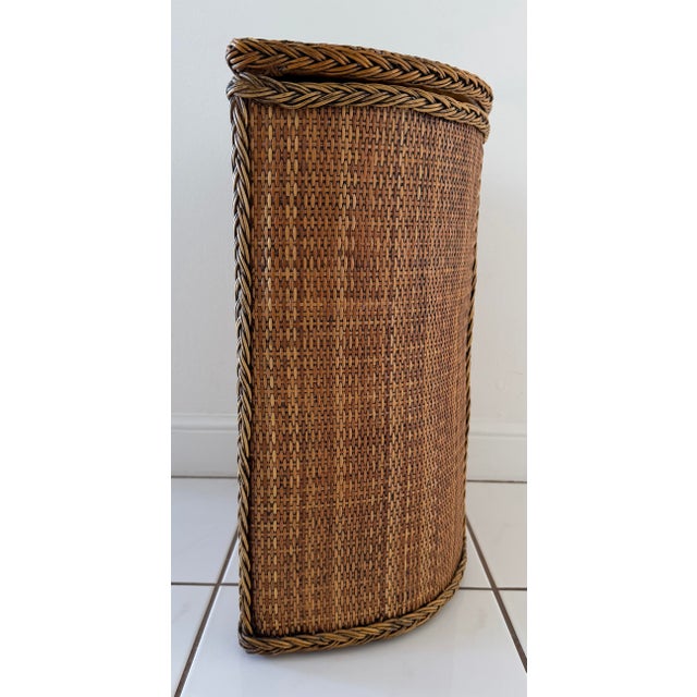 Vintage Rattan Hamper Basket For Sale - Image 9 of 10