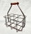 Wood Antique French Bottle Carrier W/Red Handle For Sale - Image 7 of 9