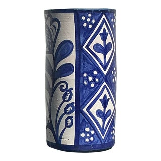 Vintage Boho Hand Painted Umbrella Stand For Sale