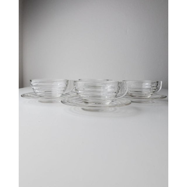 Vintage Glass Cups and Saucers, Set of 8 For Sale - Image 9 of 11