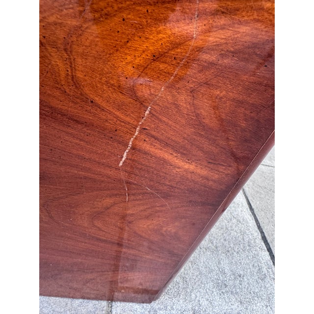 Late 20th Century Thomasville Queen Anne Cherry Lowboy With Carved Fan Drawer For Sale - Image 15 of 16