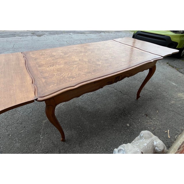 French Provincial Draw Leaf Table For Sale - Image 4 of 12