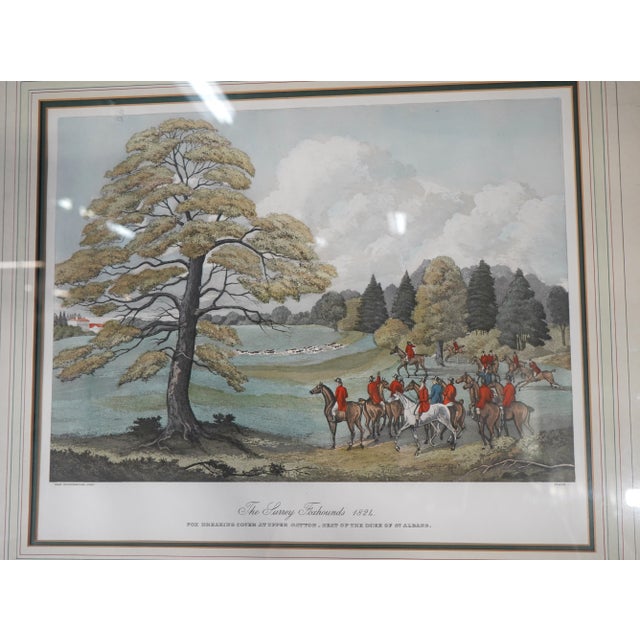 Sculpture Materials Hunt Scene Engraving of the Surrey Fox Hounds 1824 For Sale - Image 7 of 13