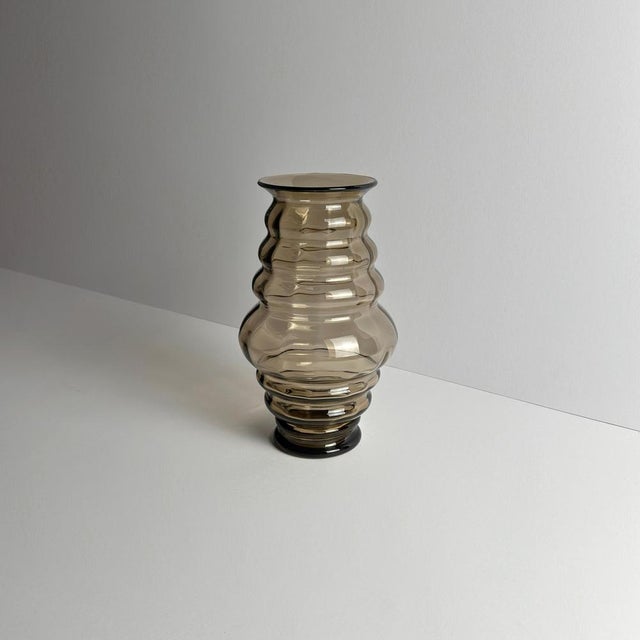 Glass Swedish Art Deco Smoked Glass Vase by Edward Hald for Orrefors, Sandvik, 1923 For Sale - Image 7 of 10