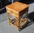 Late 20th Century Mid 20th Century Burnt Bamboo and Wicker Square Night Stand With Drawer For Sale - Image 5 of 7